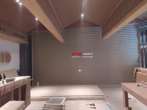 Pemasangan Rolling Door Electric Full Perforated 1mm di Tom Sushi Hartono Mall