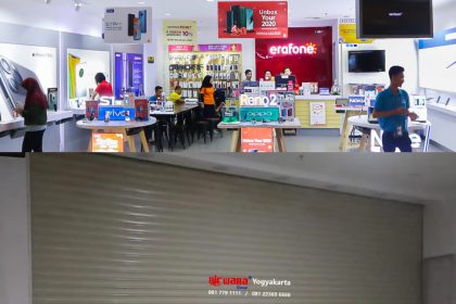 Pemasangan Rolling Door Electric Full Perforated 1,2mm di Erafone Pakuwon Mall Yogyakarta