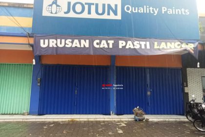 Pemasangan Pintu Harmonika Rasional B 1,0mm di Toko Cat Lancar Magelang, Jawa Tengah.
