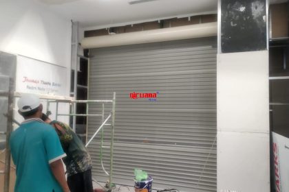 Pemasangan Rolling Door One Sheet Full Perforated di Mi Store Xiaomi Mall Olympic Garden Malang