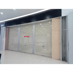 Pemasangan Rolling Door One Sheet Full Perforated di Samsung City Mall Garut Jawa Barat