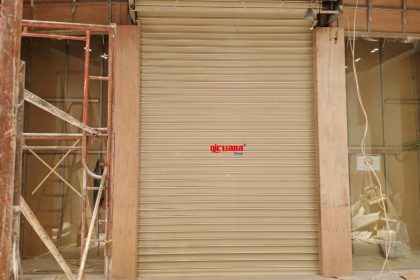 Pemasangan Rolling Door Electric Full Perforated 0,8mm di Columbia Galaxy Mall Surabaya