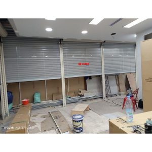Pemasangan Rolling Door One Sheet Full Perforated di Ibox Mall Festival Citilink Bandung