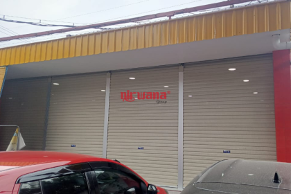 Pemasangan Rolling Door One Sheet Full Perforated di Klenteng Eng An Kiong Malang